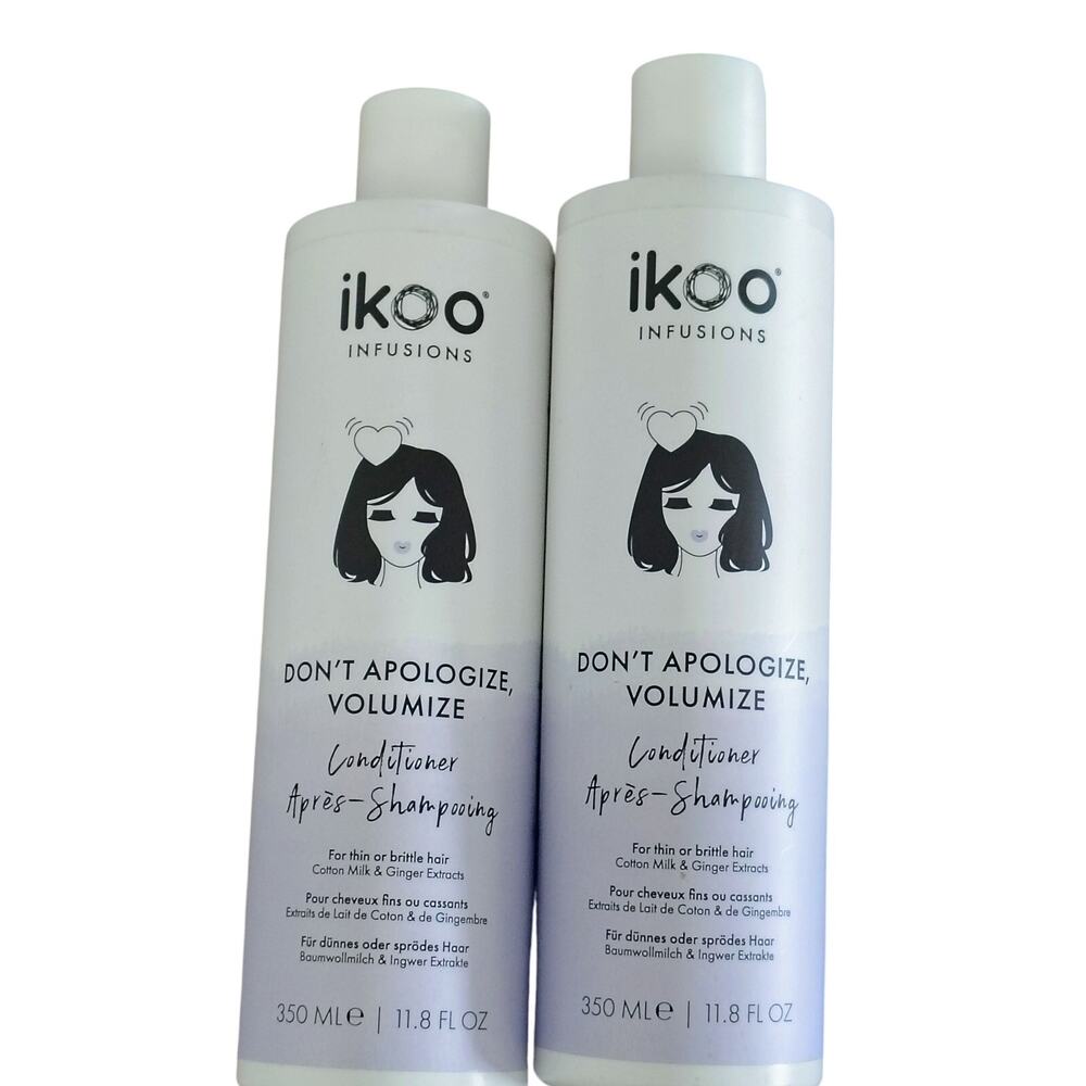 Ikoo Infusions Don't Apologize Volumize Conditioner Thin Hair 11.8 oz Lot of 2